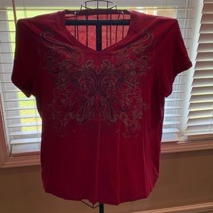 Super cute design on front with bling.